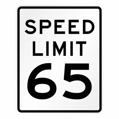 LYLE Speed Limit 65 Sign, 18x24 in, Aluminum, Diamond Grade, R2-1 MUTCD - Speed Limit 65 Signs