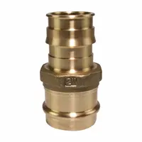 UPONOR Barbed Fitting Adapter: 2 in ID x 2 in Pipe Size, Barbed x Press-fit, Brass/Copper, Expansion (MPN LFP4512020)