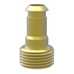 External and internal thread vacuum pad adapter with 10 mm port size and 13/32 in thread size. Designed for connecting vacuum pads to pneumatic systems in material handling and automation applications.
