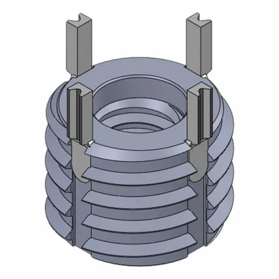 OEM Key Locking Insert: Heavy Wall, 4 Keys, 3/8"-16 Int Thrd Sz, 9/16"-12 Ext Thrd Sz - Mil. Spec. Key-Locking Inserts