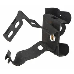 Steel beam mount for securing conduit, pipe, and cable to steel flanges. Designed for horizontal mounting on beam flanges 9/16 in to 3/4 in thick. Rotates 360° for flexible routing. Compatible with 1/2 in EMT conduit. Load capacity 75 lb. UL/CUL listed. Overall dimensions: 1 in width, height, and length.