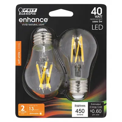 FEIT ELECTRIC Compact LED Bulb: Medium Screw (E26), LED, (A) Classic, A15, 5 W Watt, 2700K - Medium Screw Base (E26) Lamps