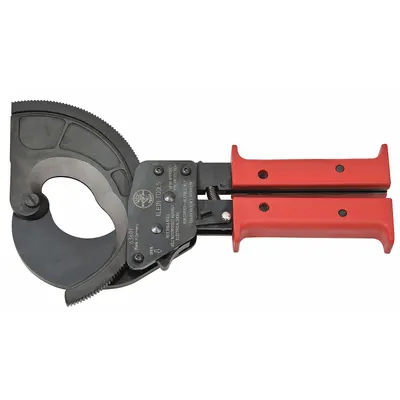 KLEIN TOOLS Ratchet Cable Cutter: Plastic Handle, Center - Ratcheting Electrical & Data Cable Cutters