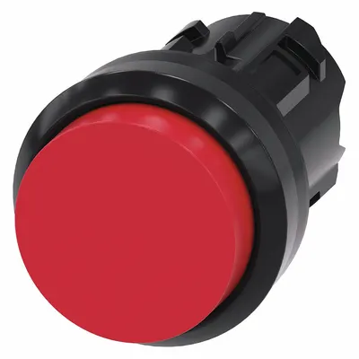 Siemens Extended Push Button: Red, 22 mm Mounting Size, Non-Metallic - Extended-Length Push-Button Operators