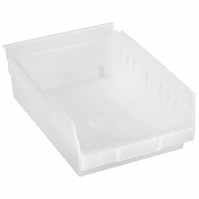 AKRO-MILS Shelf Bin: 11 5/8 in Overall Lg, 8 3/8 in x 4 in, Clear, Nesting Capable - Clearview Plastic Shelf Bins