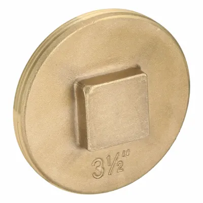 OATEY Plug: Plug, 3 1/2 in Fitting Pipe Size, NPT Threaded, Brass, 10 psi - Drainage Brass Pipe Fittings