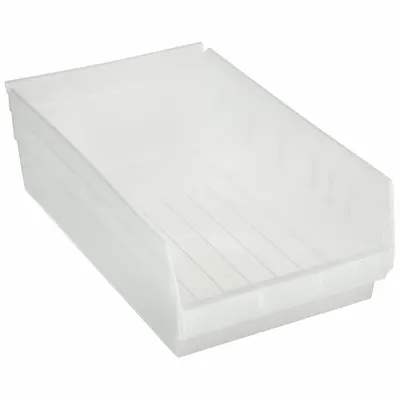 QUANTUM STORAGE SYSTEMS Shelf Bin: 17 7/8 in Overall Lg, 11 1/8 in x 6 in, Clear - Clearview Plastic Shelf Bins