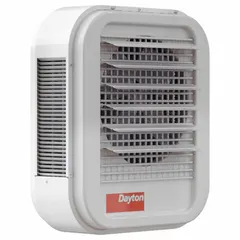 This Dayton unit heater is designed for wall or ceiling mounting in industrial and commercial spaces such as warehouses, workshops, and loading docks. It operates on 208/240 V AC, 3-Phase power and measures 21-3/4 inches high by 19 inches wide by 13-3/4 inches deep.
