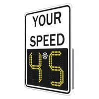 LED Radar Speed Display Sign: 23 in x 36 in Nominal Sign Size (W x H), Aluminum, Black/White (MPN 1485-00065)