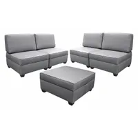 DUOBED Sectional Set: Gray, 150 in Overall Wd, 30 in Overall Dp, 36 in Overall Ht, Black (MPN IMFSEC30-AQ)