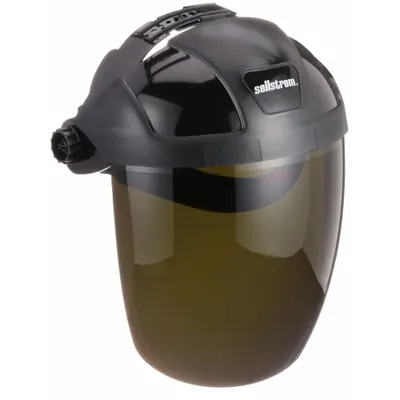 SELLSTROM Face Shield: Green, Uncoated, Reusable, 12 1/8 in Visor Wd, 9 in Visor Ht - Welding Single-Crown Faceshields