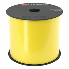 This continuous label roll is made of yellow gloss vinyl for indoor/outdoor use. It measures 4 inches by 75 feet and is compatible with the LabelTac 4 printer series. Commonly used for creating durable labels for safety signs, pipe marking, and facility identification.