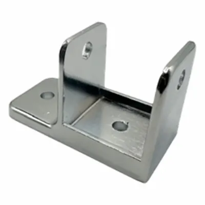 HADRIAN Mini One-Ear Bracket: Chrome Zamac, Chrome-Plated, 1 3/8 in Overall Ht - Brackets, Alcove Clips & Channels for Bathroom Partitions
