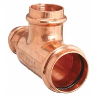 VIEGA PROPRESS Crimp Tee Fitting: Tee, 1 1/4 in CTS x 1 in CTS x 3/4 in CTS size, Dimple Center Stop (MPN 94762)