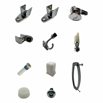 HADRIAN Door B/F Wrap Kit: Chrome Zamac - Door Hardware Kits for Bathroom Partitions