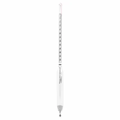 VEE GEE Specific Gravity Hydrometer: Baume Plain Form, 0/25°, 0.2°, Glass, +/-0.2° - Specific Gravity (Baume) Hydrometers