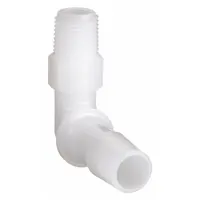 Barbed Fitting Elbow: Barbed/Threaded, 3/8 in ID x 1/8 in Pipe Fitting Size, HDPE, 10 PK (MPN L2-6HDPE)