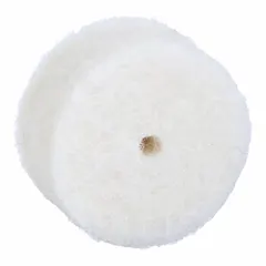 Unmounted polishing disc with threaded point for rotary tools. 1/2-inch head diameter. Sold as a 6-pack. Used for light polishing and finishing on metals, plastics, and jewelry.
