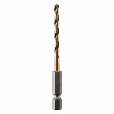 DEWALT Hex Shank Drill Bit: 9/64", 135° Split Point, Black & Gold HSS - Dewalt Impact Ready Drill Bits