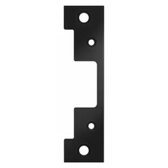 Black electric strike faceplate with a height of 4 7/8 inches. Designed for use with HES Series 5000 electric strikes. Suitable for access control applications in commercial and industrial door hardware installations.