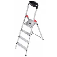 HAILO Platform Stepladder: 5 ft Ladder Size, Aluminum, 330 lb Load Capacity, 13 lb Wt (MPN 9204010008)