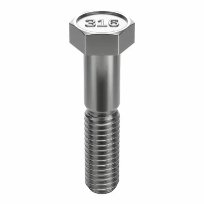 FOREVERBOLT Hex Head Cap Screw: Stainless Steel, A4, NL-19, 3/8"-16, Coarse, 2 in lg - 316 Stainless Steel Hex Head Cap Screws