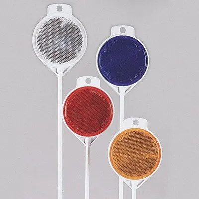 OEM APPROVED VENDOR Driveway Marker, 48 in, Plastic, Clear Round Reflector, White - Property & Driveway Markers