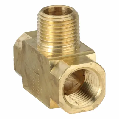 PARKER Metal Pipe Tee: Tee, 1/2 in x 1/2 in x 1/2 in, 1,000 psi, 3 17/64 in Lg - Threaded High-Pressure Pipe Fittings