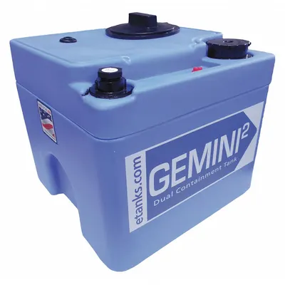 PEABODY ENGINEERING Storage Tank: Double Wall, Vertical, 5 gal, Closed Top, 1/4 in Wall Thick - Dual Containment Liquid Storage Tanks
