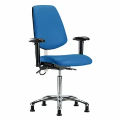 Vinyl ESD Task Chair with Arms, Aluminum Base, Height Range 21 1/2" to 29"