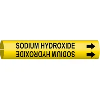 Pipe Marker: Sodium Hydroxide, Yellow, Black, Fits 3/4 to 1 3/8 in Pipe O.D., 1 Pipe Markers (MPN 4275-A)