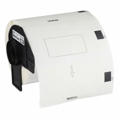 BROTHER DK1240 Direct Thermal Precut Label Roll, 4 in x 1 29/32 in, 600 Labels - Brother Direct Thermal Precut Label Rolls