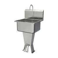SANI-LAV Wash Station: 41 1/2 in Overall Ht, 19 in Bowl Lg, 10 in Bowl Dp, 0.5 gpm Flow Rate, 18 ga (MPN 512L-0.5)