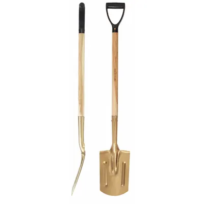 AMPCO Edging Spade: Aluminum-Bronze Alloy Blade, D-Grip Handle Type - Garden Spades