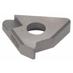 Shim seat for indexable cutting tool assemblies, designed to support and position inserts with a 1/2 in inscribed circle. Fits Carmex brand tooling. Used in precision machining operations to maintain insert location and stability.