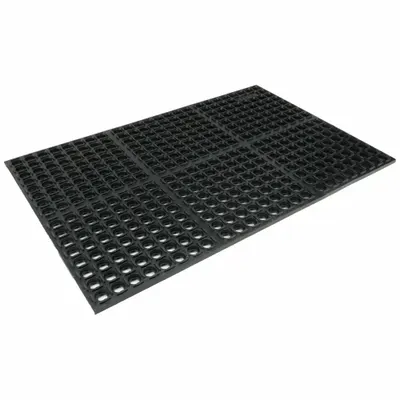 NOTRAX Antifatigue Mat: 24 in x 3 ft, 7/8 in Thick, Raised Diamond Studs, Black - Standard Drainage Mats
