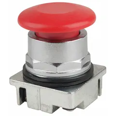 This 30 mm mushroom-head push-button operator from the Siemens Series 52 features maintained action, remaining in its actuated state until manually reset. The non-metallic push button material provides corrosion resistance for use in industrial control panels and machine safety circuits.