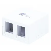 MONOPRICE Surface Mount Box: Keystone, Keystone Connector, 2 Ports, White, Keystone Connector, 7089