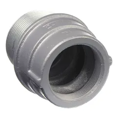 Iron vertical sealing hub with 2 in NPT male-to-female connection transitioning to 2-1/2 in MNPT end. Rated for Class II, Division 1 and 2, Groups E, F, G hazardous locations. Certified to CSA C22.2 No 30. Used to seal conduit runs at 25% fill capacity in environments with combustible dusts or fibers.