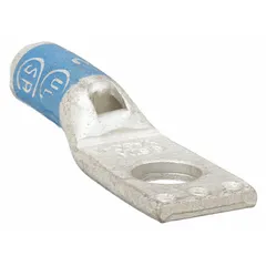 Copper one-hole compression lug for terminating 6 AWG solid or stranded copper wire onto a #6 stud. Suitable for use in power distribution, control panels, and equipment grounding applications.