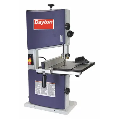 Dayton Band Saw: Vertical, 120V AC, 9 1/2 in Throat Dp - Vertical, 2,900 SFPM - Single-Speed Wood-Cutting Band Saws