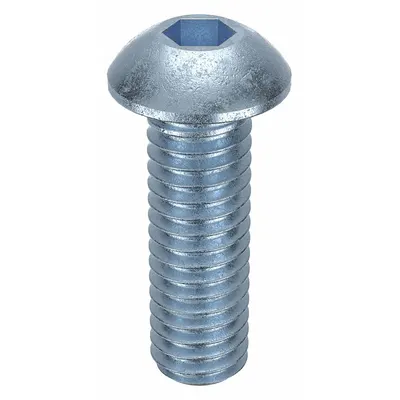 SNAP-LOC Socket Head Cap Screw: 5/16"-18 Thread Size, 1 in Lg, Button, Zinc Plated - Button Head Socket Cap Screws