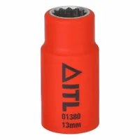 ITL Socket Wrench Set: 1/2 in Drive Size, 13 Pieces, 5/16 in to 7/8 in Socket Size Range, 12-Point (MPN 03180)