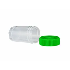 APPROVED VENDOR 20 mL PPCO Sample Vial with Green Closure, 28 mm Neck, Self-Standing, Non-Sterile