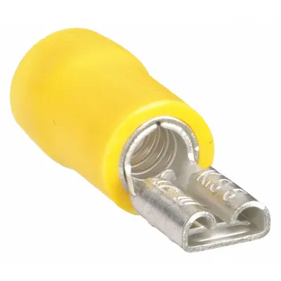 OEM Wire Disconnect: Female Socket, Yellow, Vinyl, Partial Coverage - Partially Insulated Quick Disconnects