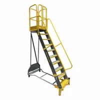 COTTERMAN Rolling Ladder: 8.3 ft Platform Ht, Partially Assembled, Foot-Activated Step Lock, Steel (MPN WMX10R37A6FGP3)