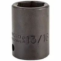 PROTO Impact Socket: 1/2 in Drive Size, SAE, 13/16 in Socket Size, 6-Point, Std, 1 5/8 in Overall Lg (MPN J7426H)