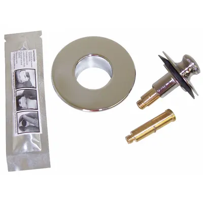 WATCO Drain Stopper: Brass, Chrome-Plated, 2 7/8 in Overall Dia - Bathtub Drain Stoppers