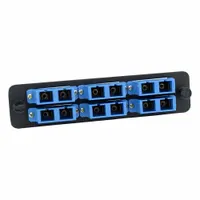 FIBERTRONICS Fiber Optic Adapter Plate: Single Mode, OS2, 12 Fiber Ports, SC, UPC, Duplex, Blue, LGX (MPN LGX-SCDX-6B)