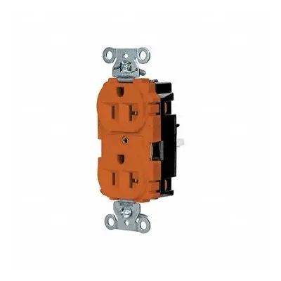 HUBBELL Receptacle: Duplex, 5-20, Orange, 125V AC, 20 A, 2 Pole / 3 Wire (MPN 5362STO) - General Purpose Receptacles